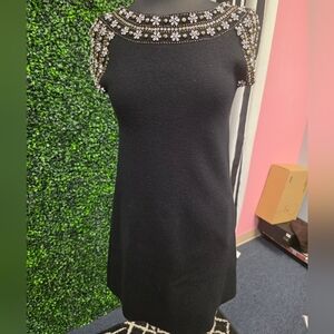 Tracy Reese Elegant Black Dress with Embellished Details